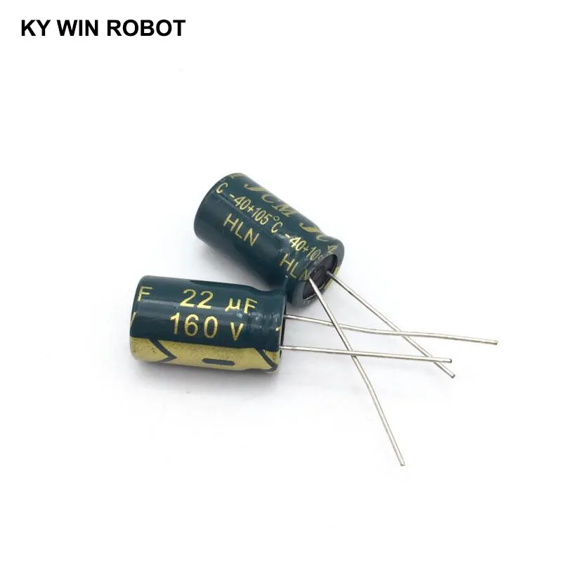 10 шт. алюминиевый электролитический конденсатор 22 мкФ 160 V 10*20 мм frekuensi tinggi