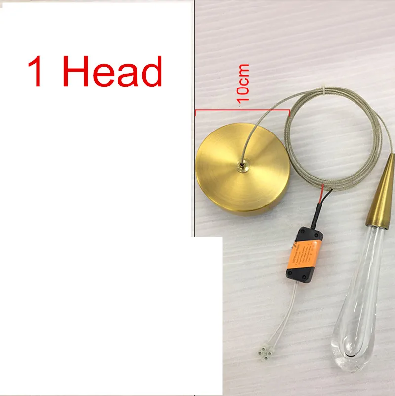1 head Роскошный Золотой Хрустальный подвесной светильник в форме капли воды, скандинавский светодиодный подвесной светильник для отеля, современный стеклянный подвесной светильник, внутреннее освещение - Цвет корпуса: 1 head