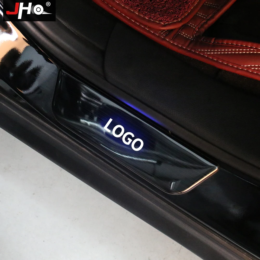 JHO стальной светодиодный светильник накладка на порог для Jeep Grand Cherokee 2011- 12 13 14 15 16 17 защита от царапин аксессуары
