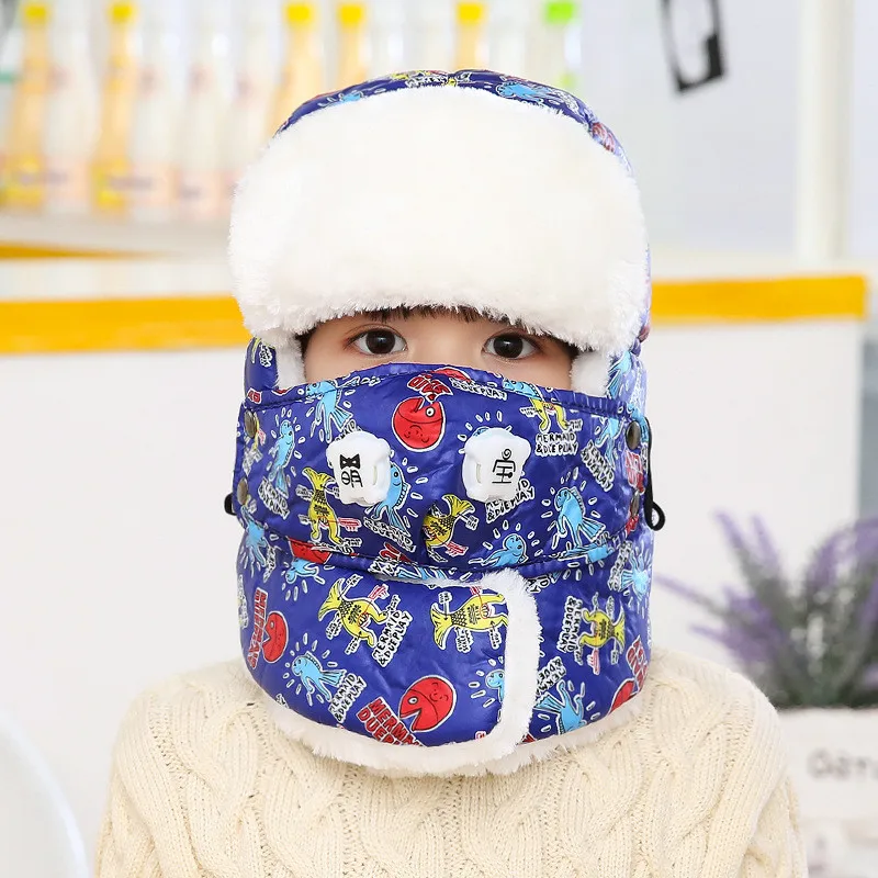 Дети супер теплая дутая куртка лыжная шапка Кепки с маской Leifeng Trooper Ловец