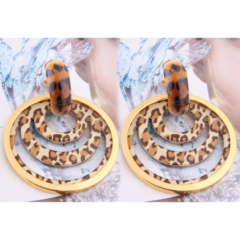 Висячие серьги NeeFu WoFu блестящие кожаные брендовые круглые большие из цинкового