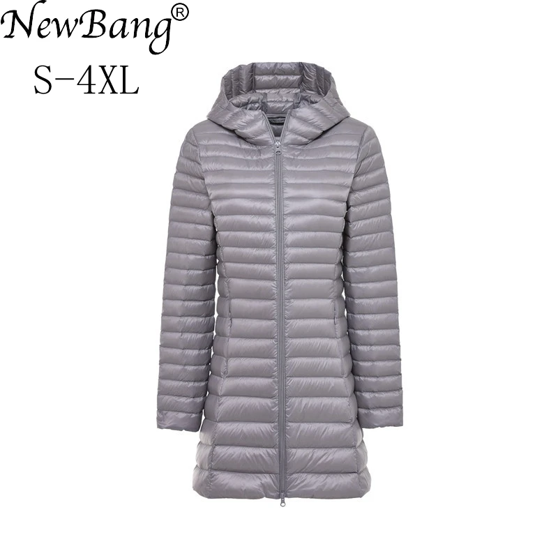 

NewBang Brand Women's Down Jackets Ultra Light Down Jacket Women Long Jacket Portable Lightweight Slim Warm Feather Coat Female