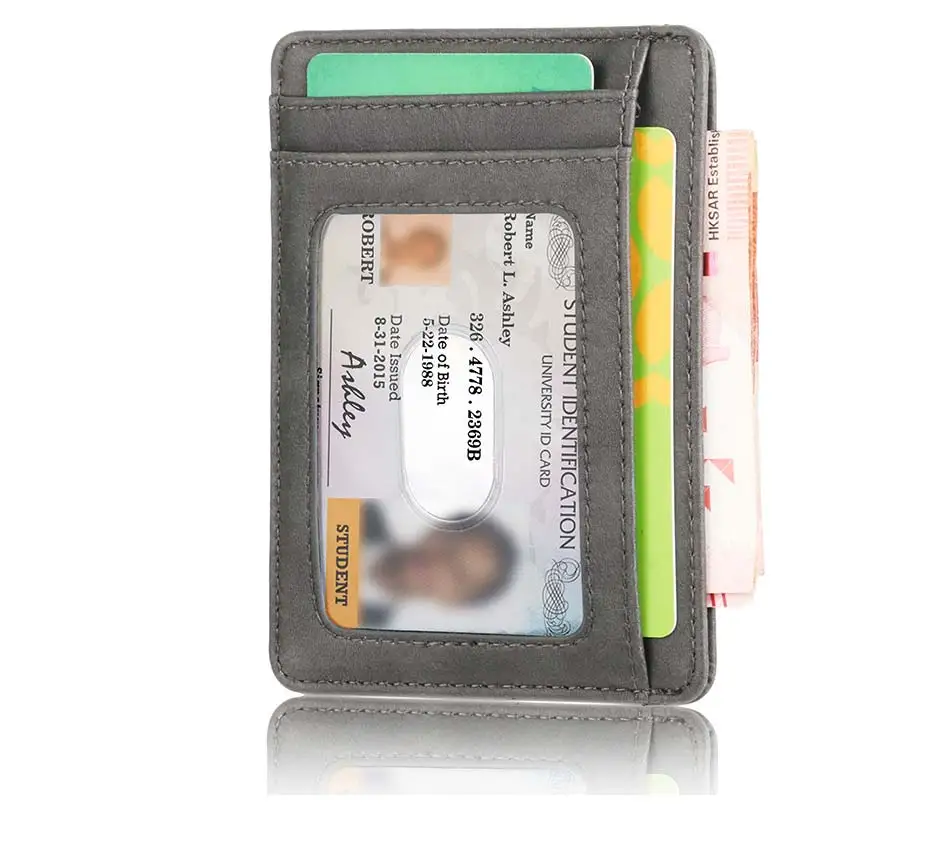 Мужской женский кожаный кредитный держатель для Карт RFID твердый кожаный держатель для карт бизнес-кошелек для путешествий дизайнерский кошелек для мелочи