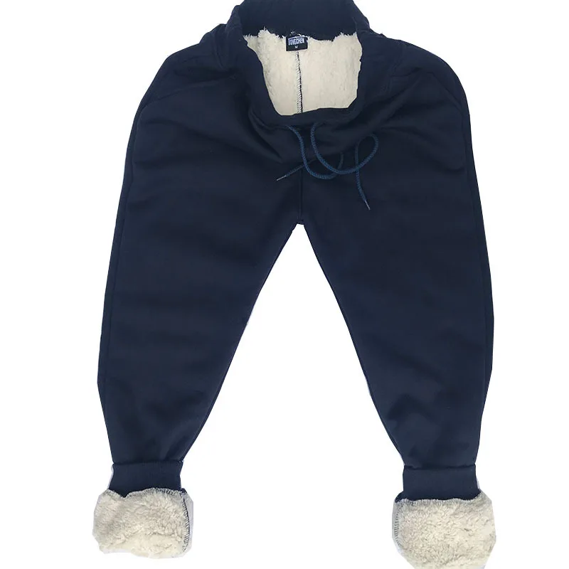navy blue Плотные флисовые Мужские штаны для бега, хлопковые брюки, мужские зимние теплые бархатные спортивные штаны, спортивный костюм для бега, осенние зимние повседневные штаны - Цвет: navy blue