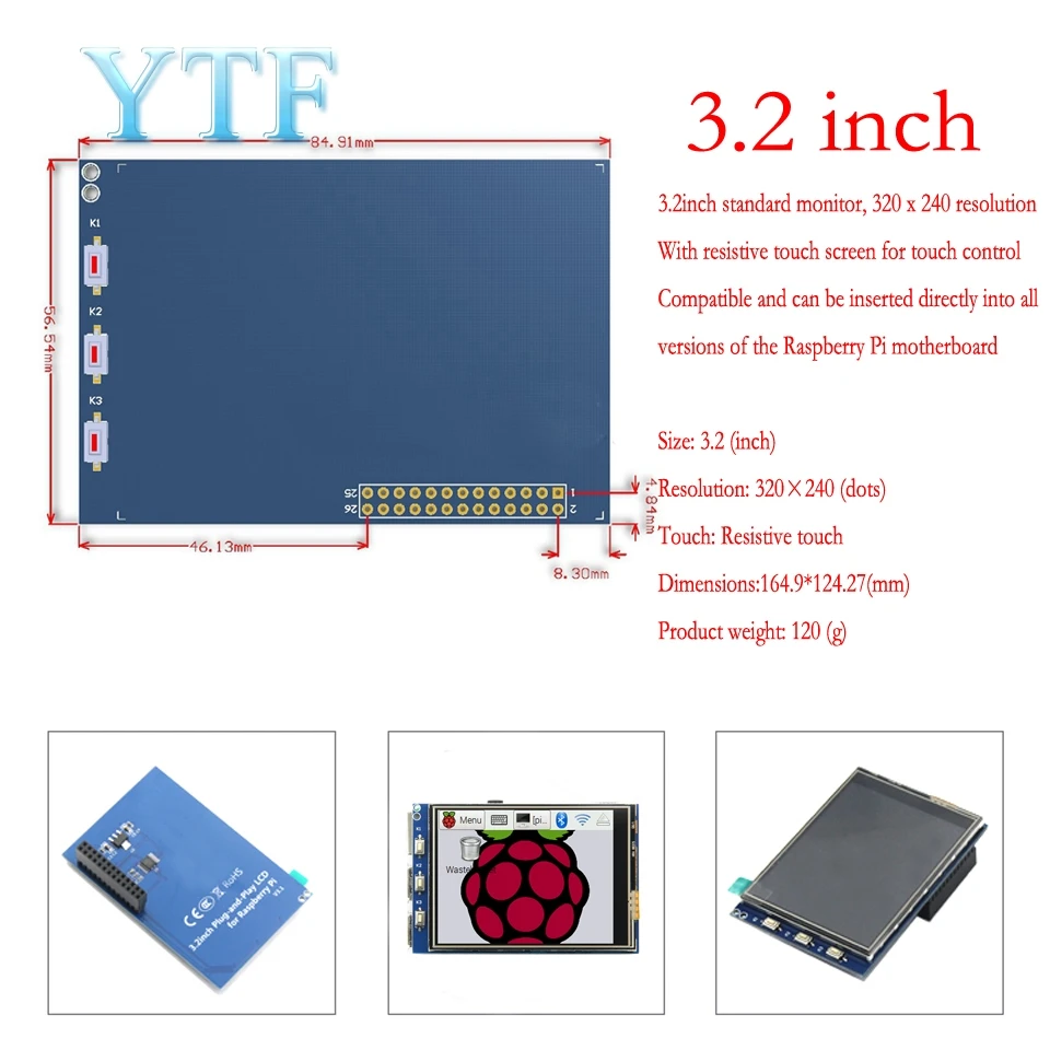 10 шт. Raspberry pi 3B + 4B 3 2/3 5/5/7 дюймов сенсорный экран ЖК дисплей дисплейный модуль