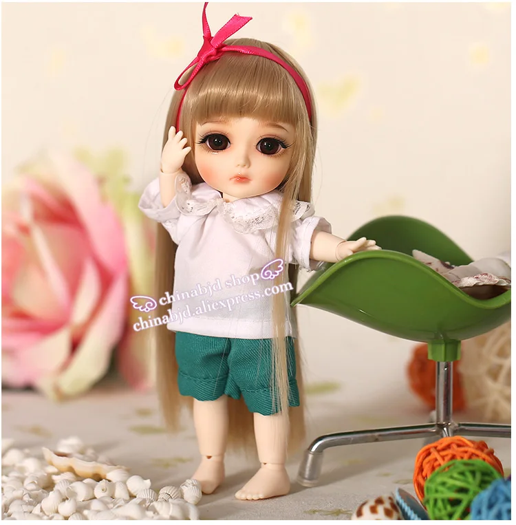 BJD/одежда 1/8 г.; белая футболка принцессы и шорты; милый и милый костюм для лати желтого цвета; YF8-12; Аксессуары для кукол