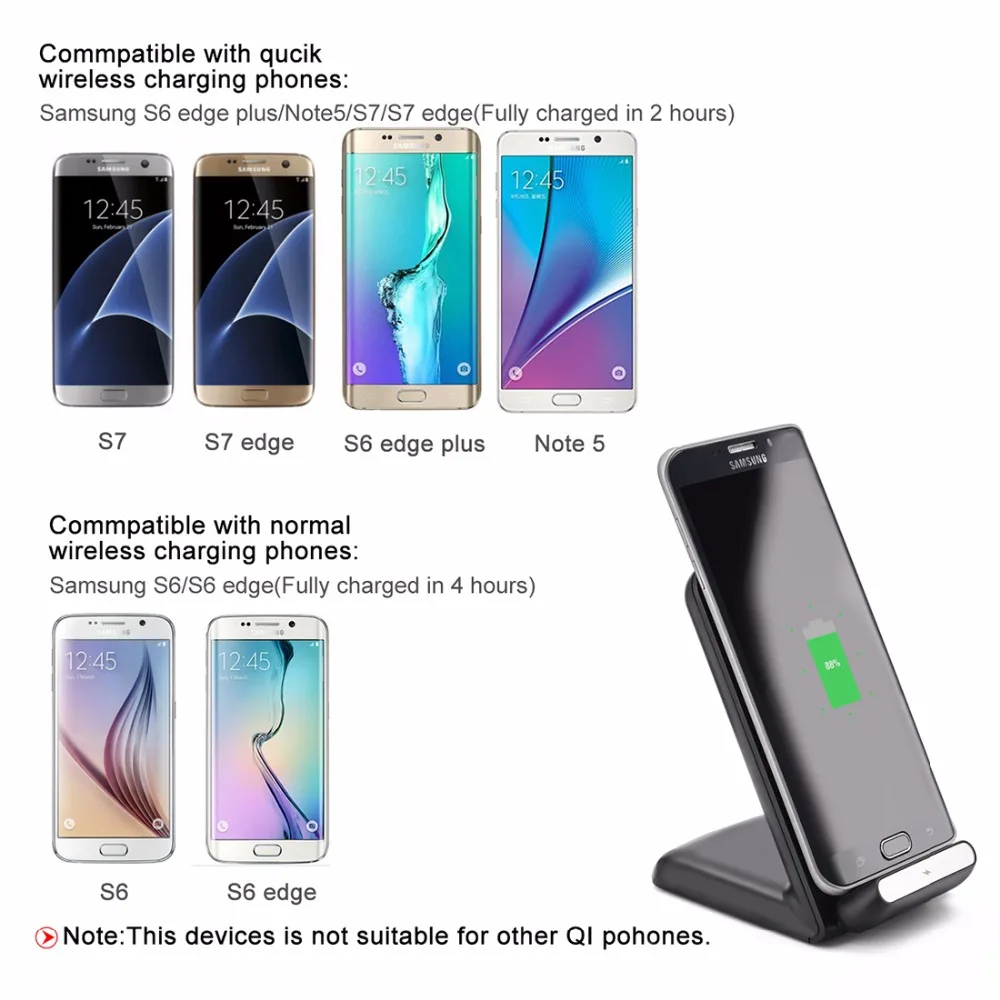 Быстро Беспроводной Зарядное устройство Itian Qi Подставка для iPhone 8 Plus X samsung Note8 S8 + S6