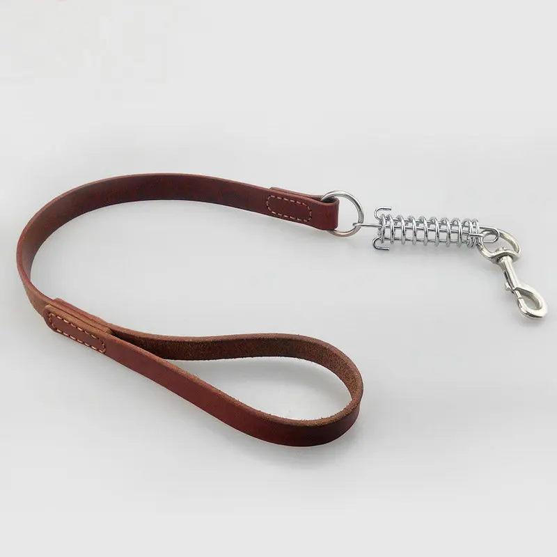 КОЖАНЫЙ Мягкий Твердый Прочный Основные Поводки Для Собак С Пружинным