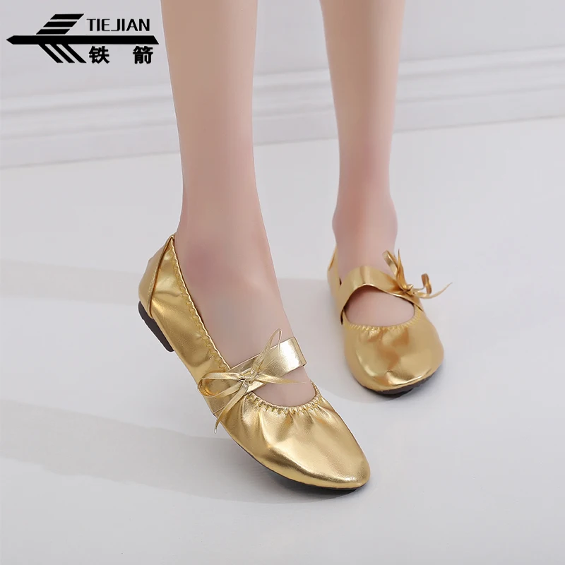 Туфли женские блестящие на низком каблуке с мягкой подошвой износостойкие обувь