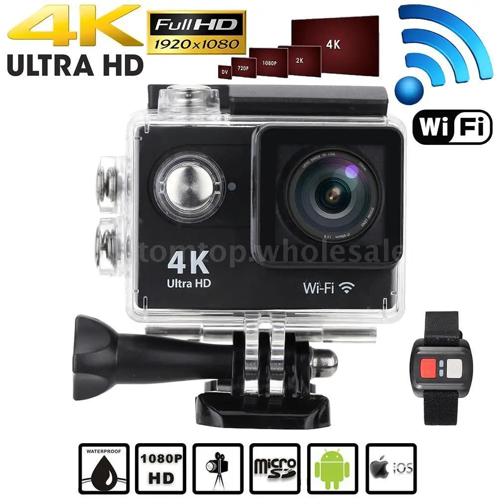 Экшн камера с ЖК дисплеем 2 0 дюйма 4K 5 к/с 1080P 60 Full HD Wi Fi 12 МП|Компактные видеокамеры|