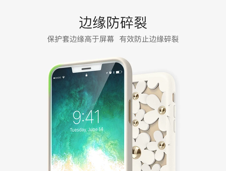 SwitchEasy Fleur 3D ажурные цветы чехол светильник дышащий ультра-тонкий мягкий чехол дизайн для iPhone XS MAX XR XS