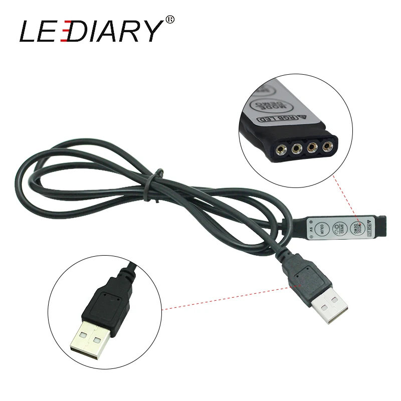 LEDIARY Светодиодная лента RGB контроллер диммер 1 м DC 5 в 3 переключателя 7 типов
