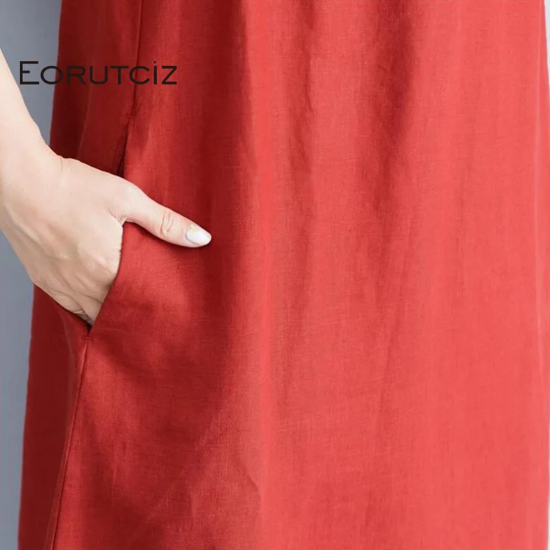 

EORUTCIZ Summer Sexy Dress Women Oversize Basic Dress Sleeveless Casual Fashion Vintage Beach Dress LM293