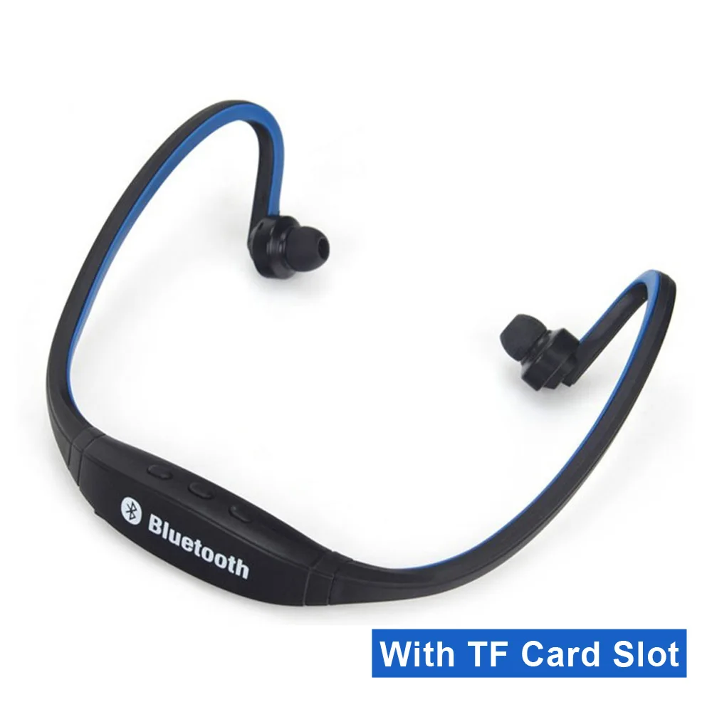 Blue Спортивные беспроводные Bluetooth наушники VAORLO, наушники для бега, наушники для мобильного телефона, поддержка TF карт S9, наушники - Цвет: Blue