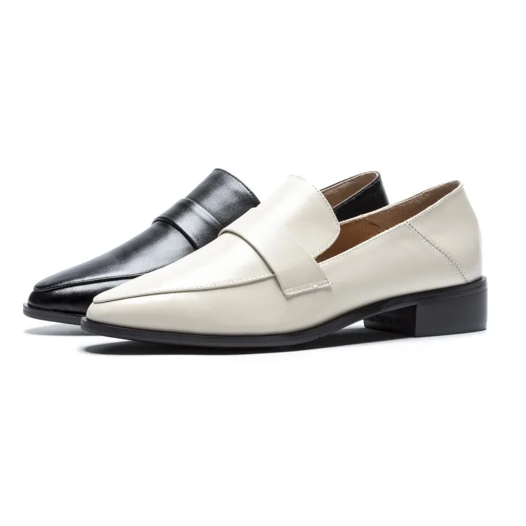 Женские туфли-оксфорды на низком каблуке с острым носком размеры 4-9 | Обувь