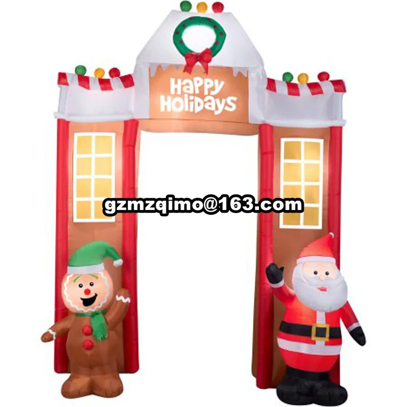 

Надувная Рождественская арка в виде дверной рамы с Санта-Клаусом и малышом для украшения Рождественского мероприятия