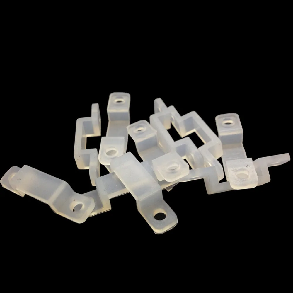 10Pcs Silicon clip led Connector RGB LED For 10mm Width PCB Light Strip Flexible Strips fixing holder Clips | Обустройство дома