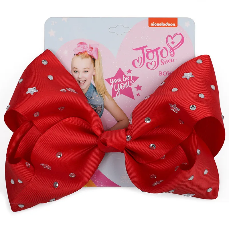 8 &quotJojo Siwa большой зажим для волос банты ручная работа шпилька Стразы ленты