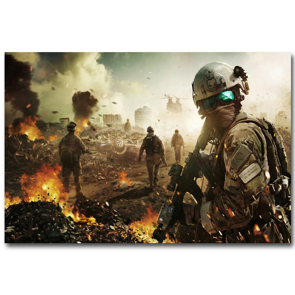 Черный Battlefield bf 1 4 Книги по искусству шелк Ткань плакат печать 13x20 24x36 дюймов Горячая игра солдат фотографии для детской комнаты настенный Декор подарок 04 - Цвет: Черный
