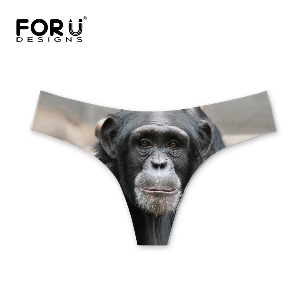 FORUDESIGNS/женские плавки бразильские бикини с изображением обезьяны животный