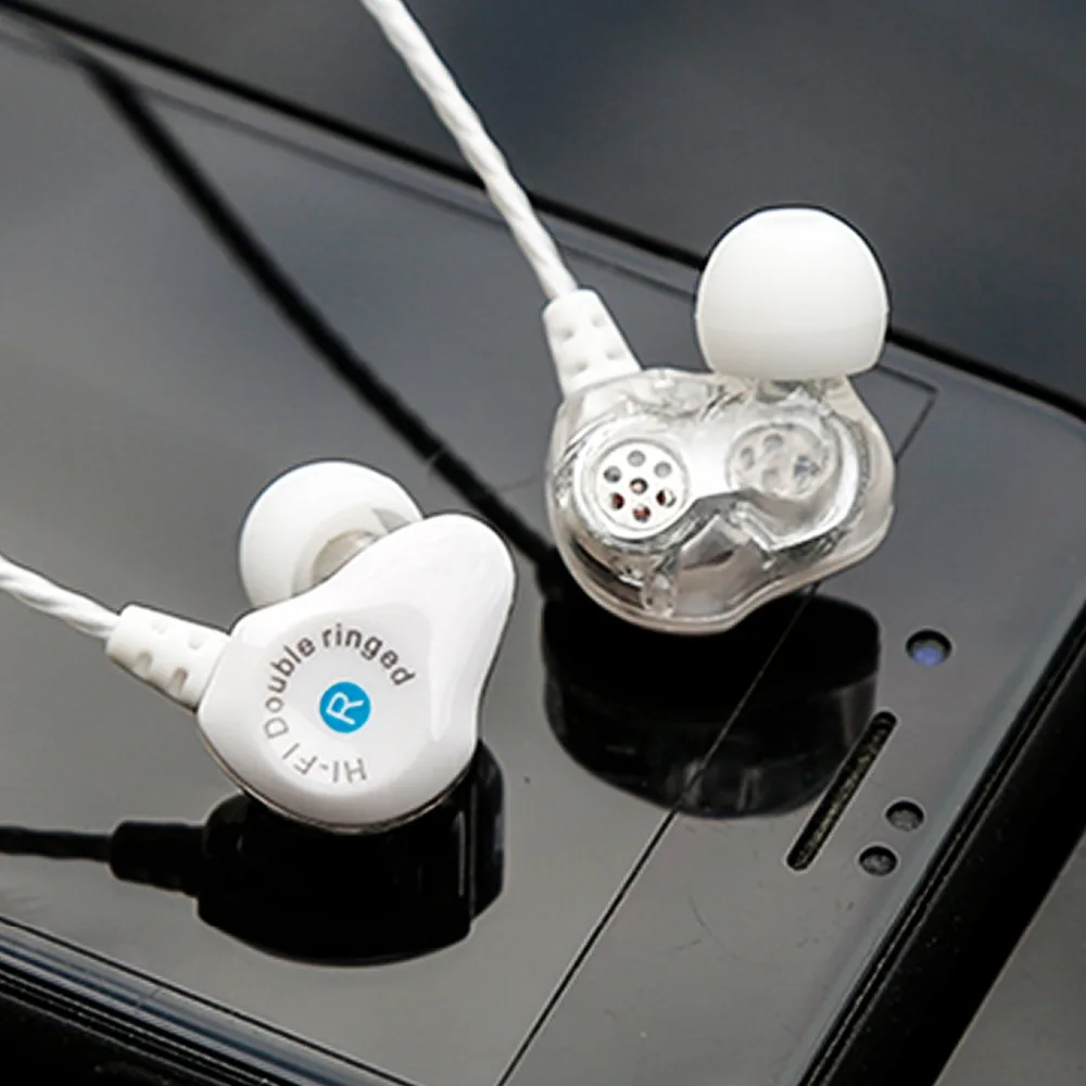 OCAMK D6 в ухо HIFI 4 ядра наушники 3 5 мм двойной драйвер проводные для телефона с