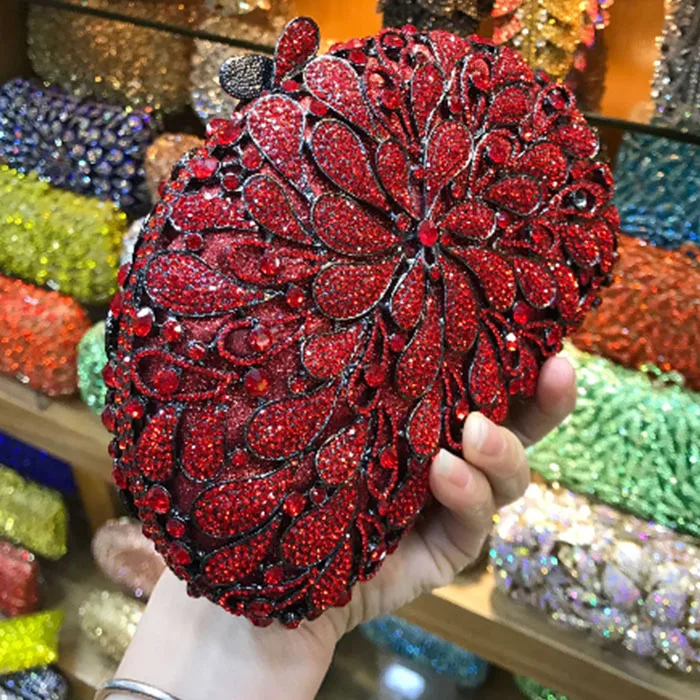 Модные женские вечерние сумки Minaudiere Красного/цвета шампанского/серебряного