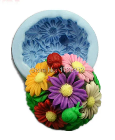 

Free shipping Sell DIY chrysanthemum ball Modelling soap mold silicone cake mold fondant chocolate mold handmade soap mold