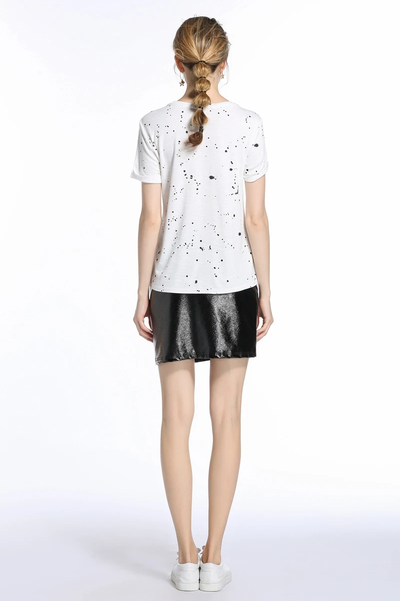 2017 женские летние блузки короткий рукав О-образным вырезом блузка рубашки печати