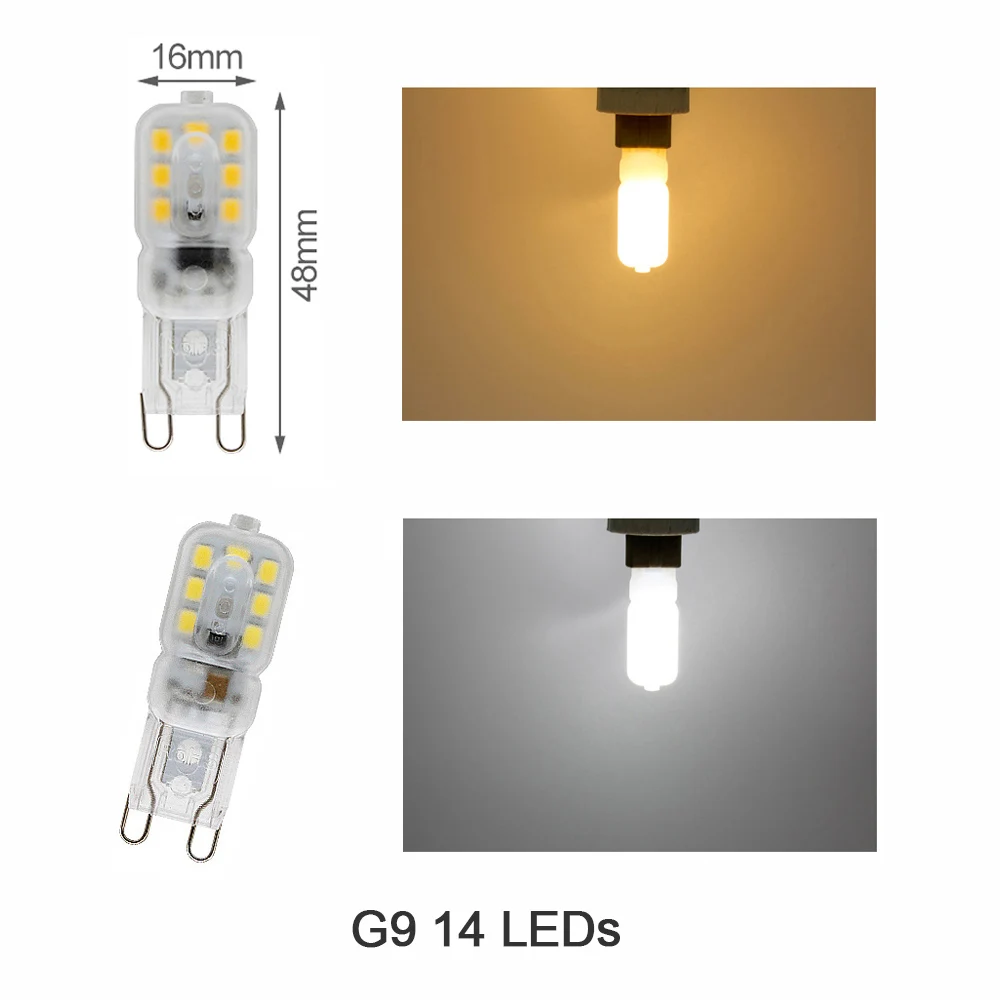 Светодиодная лампа G9 220 в 230 240 В 14 светодиодов s 33 светодисветодиодный Дов 51 75 SMD 2835
