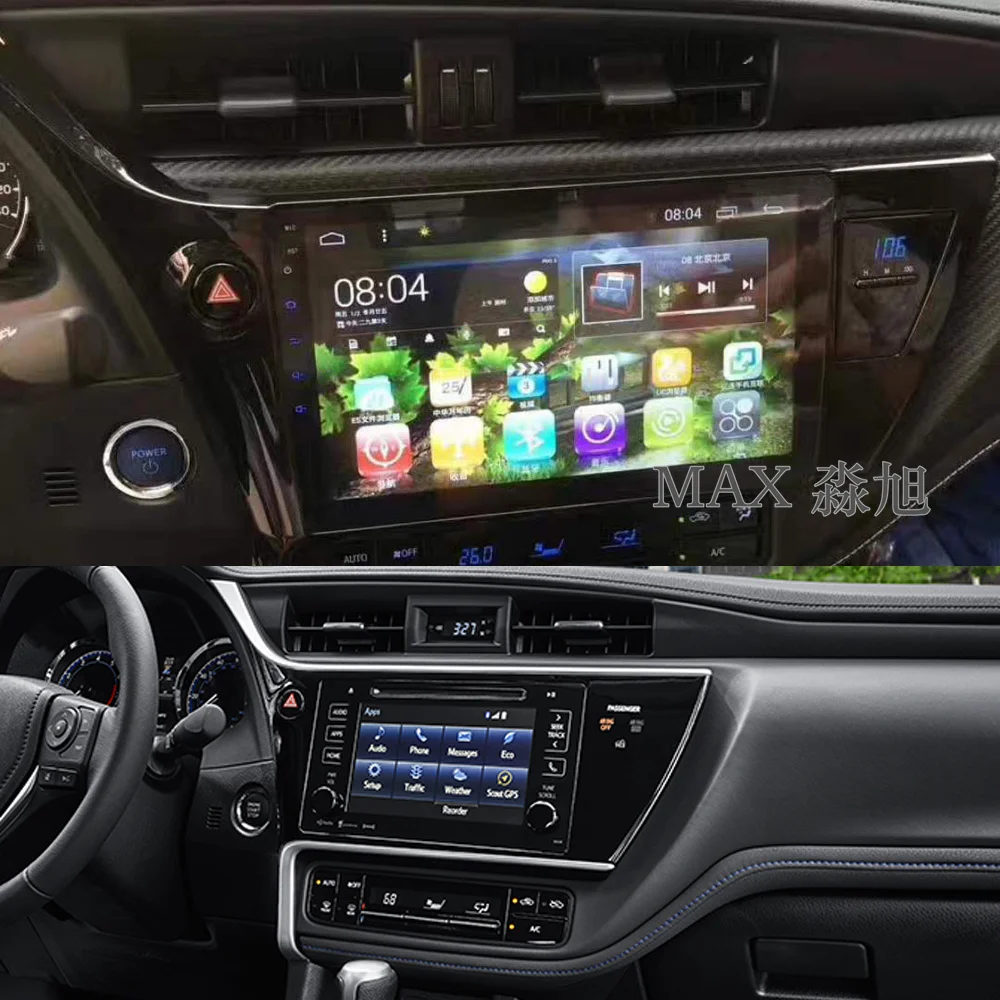 Навигационная система MAX GPS Android 8.1.0 для автомобиля Toyota Corolla 2017 с DVD-плеером, радио RDS, Bluetooth для звонков и музыки, 4G WiFi, управление на кнопках на руле, бесплатными картами.