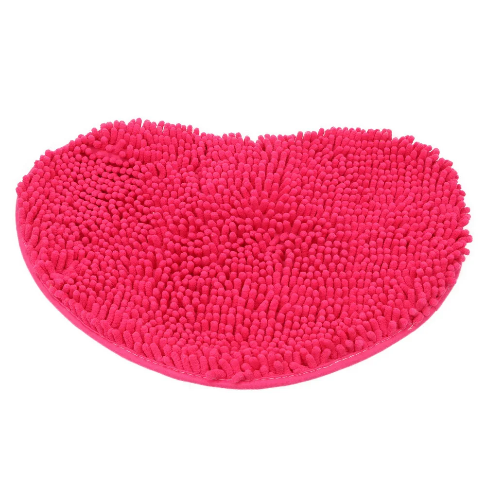 rose red HILIFE Нескользящий Впитывающий Коврик для ванной спальни дверной коврик в форме сердца ковер синель коврик подушка - Цвет: rose red