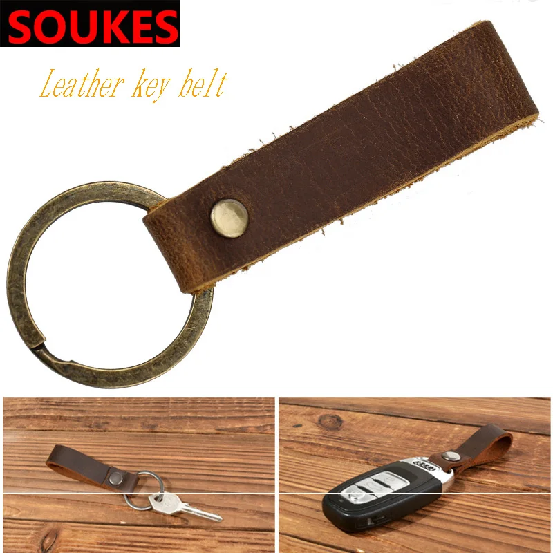 Верхний слой из натуральной кожи автомобильный брелок для ключей Volkswagen VW Passat B6 B5