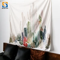 1 pc 1 5x1 3m wall hanging cactus tapestry cotton cover beach towel throw blanket picnic yoga mat home decoration textiles