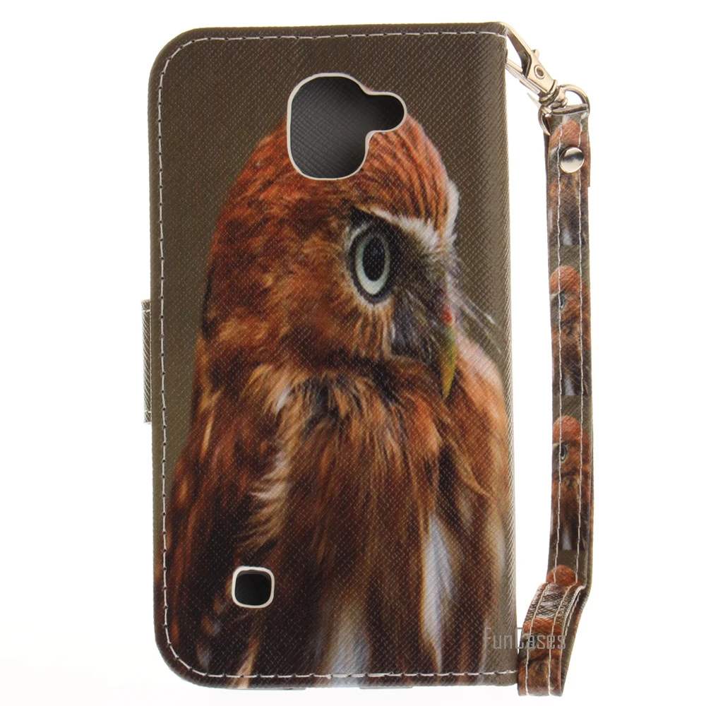 Роскошный чехол книжка с изображением животных из искусственной кожи для LG X power K8