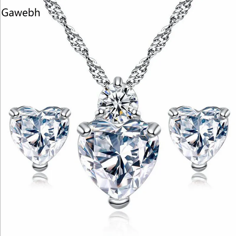 Новое поступление 2017 года искреннее сердце Кристалл Циркон Цепочки и ожерелья
