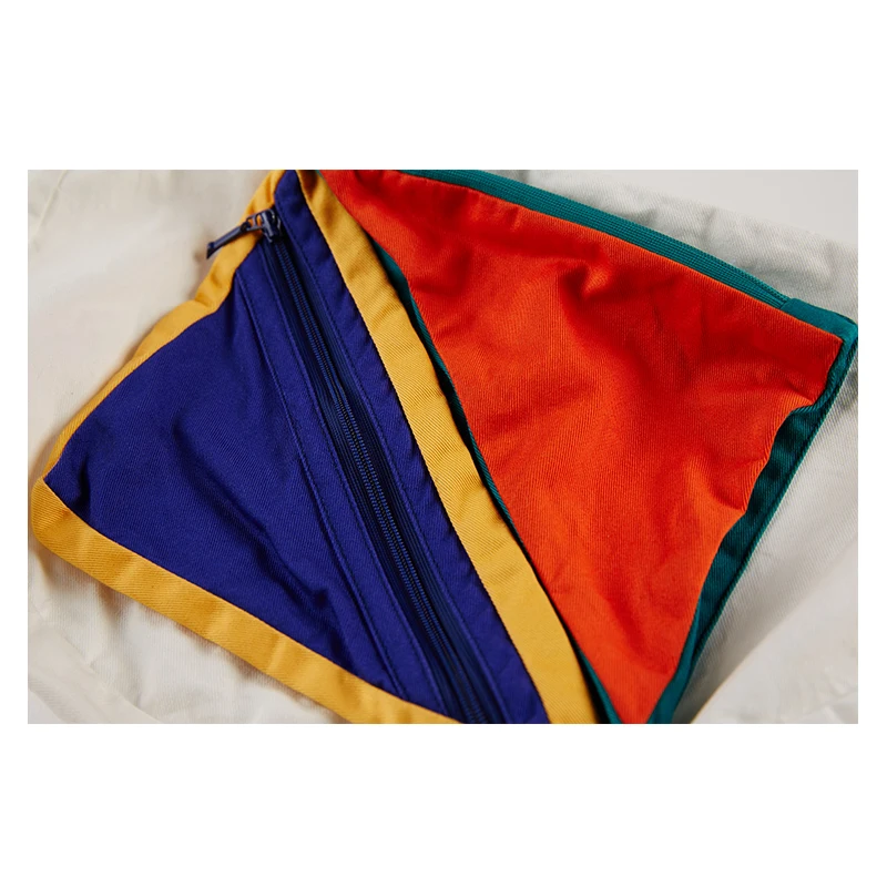 Новинка 2017 года холст Сумки лоскутное в радужную полоску Цвет блок Для женщин