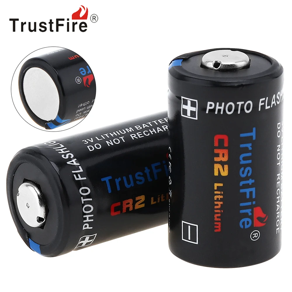 2 шт./лот TrustFire CR2 Батарея 3V 750 мА/ч CR литиевых с предохранительный клапан для