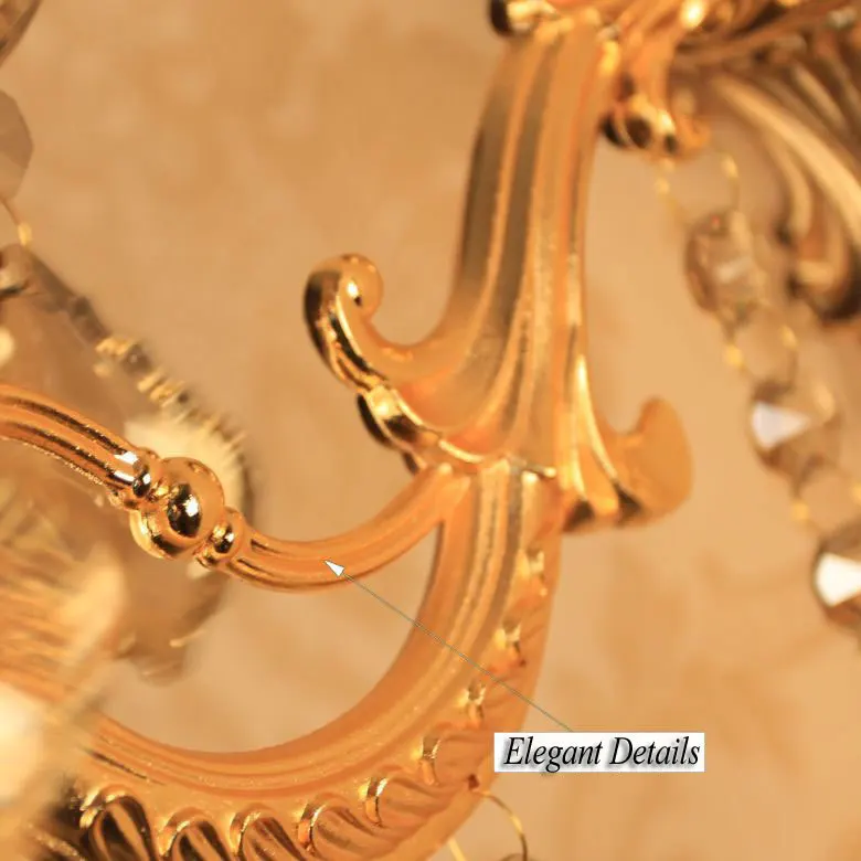 2020 Европейская двухсторонняя настенная лампа из сплава с золотыми кристаллами