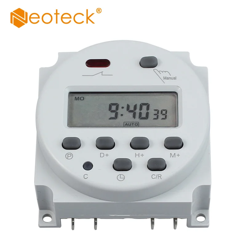 

Neoteck 12V 16A Digital LCD Power Weekly 16A / 110 AC Digital Electronic LCD Time Relay Switch Programmable Timer Controller