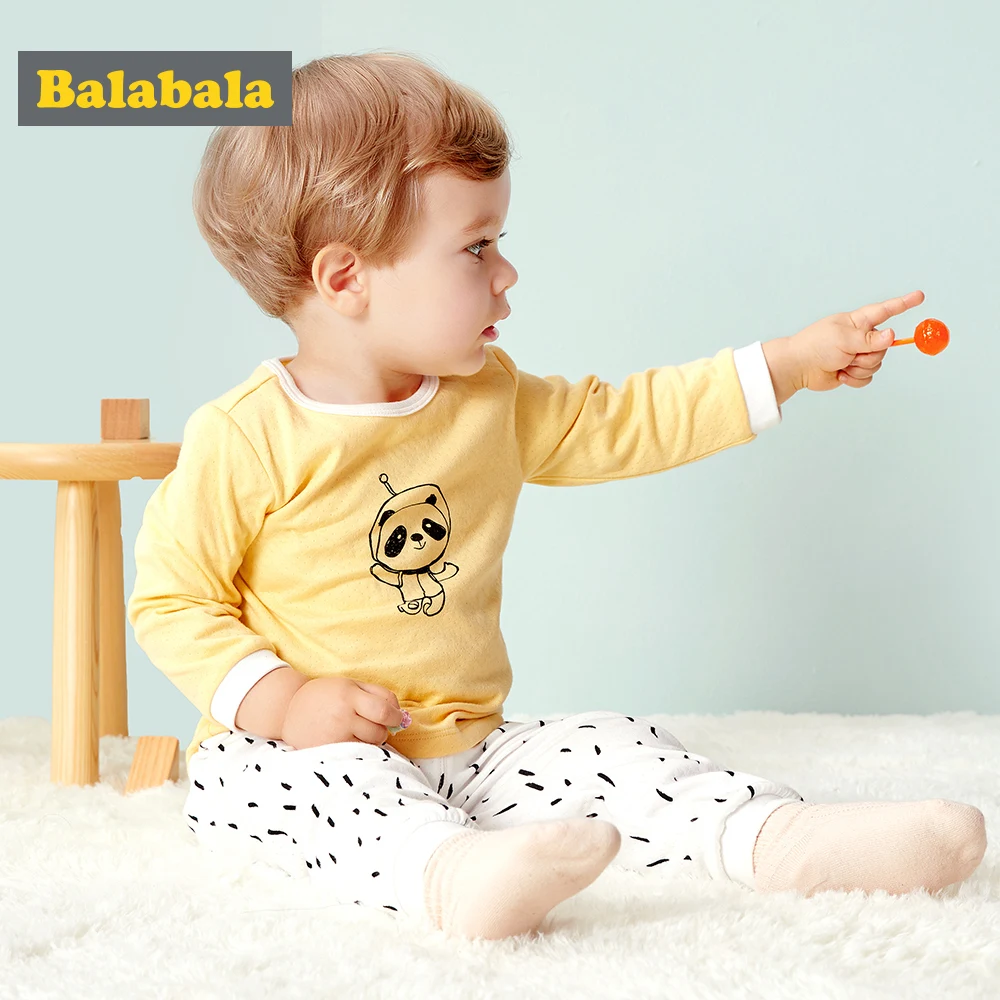 Balabala/новый осенний комплект одежды для маленьких девочек футболка с длинными
