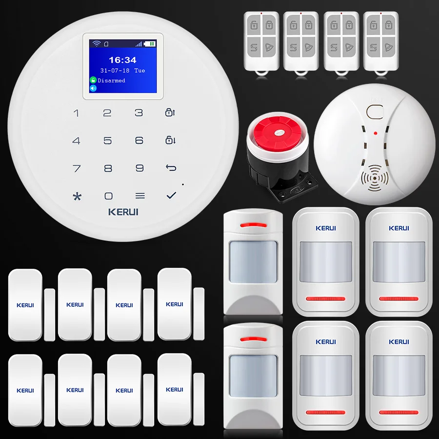 New KERUI W17 Android IOS APP Control GSM WiFi Home Security Alarm System Wireless Door PIR Pet Immune Motion Detector | Безопасность и