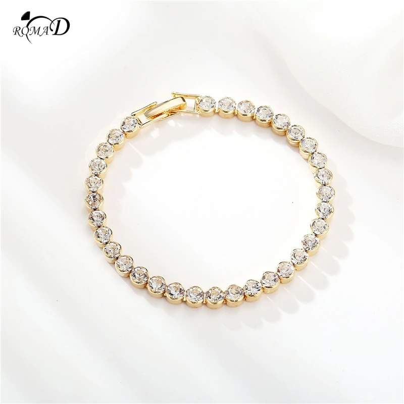 4mm Cubic Zirconia Tennis Bracelets Iced Out Chain Crystal Wedding Bracelet For Women Men Jewelry A4 | Украшения и аксессуары