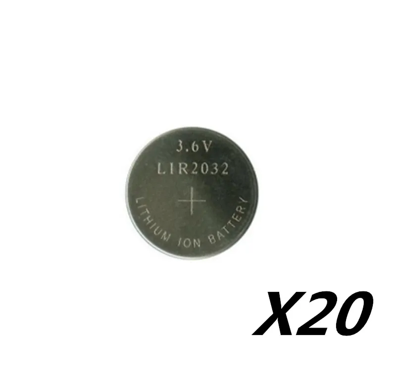 20 шт. 3 6 В LIR2032 лир 2032 литий ионная аккумуляторная батарея 40 мАч Кнопка монетная
