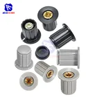 5 шт.лот черно-серая ручка потенциометра Регулируемая 4 мм 6 мм 6,35 мм Диаметр вставки. Крышка проволочного потенциометра WXD3-13 WXD3-12 3590S