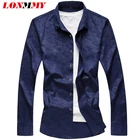 Мужская одежда LONMMY, большие размеры 6XL, 7XL, рубашки, Мужская одежда, camisa, мужские рубашки, повседневные облегающие рубашки с длинным рукавом, винно-красный, фиолетовый, 2018, весна