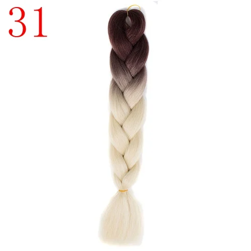 MERISIHAIR, 24 дюйма, Омбре, косички, синтетические волосы на крючках, для наращивания, огромные косички, прически, синий, серый, красный - Цвет: #350