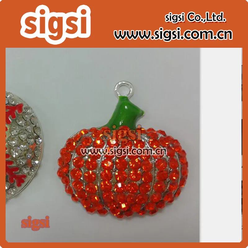 

10 pcs hot sale Halloween pumpkin rhinestone pendant