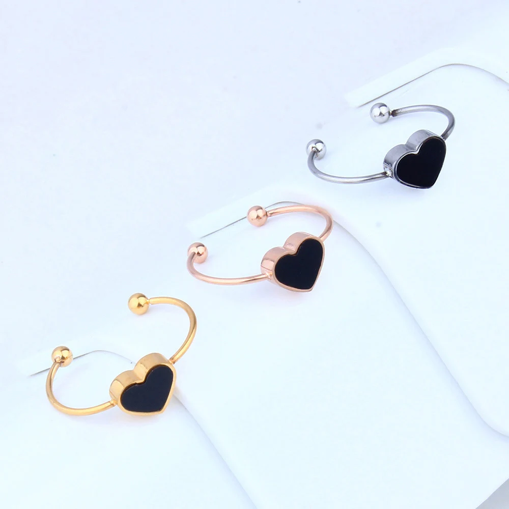 Золотое кольцо из нержавеющей стали для женщин обручальное розового золота