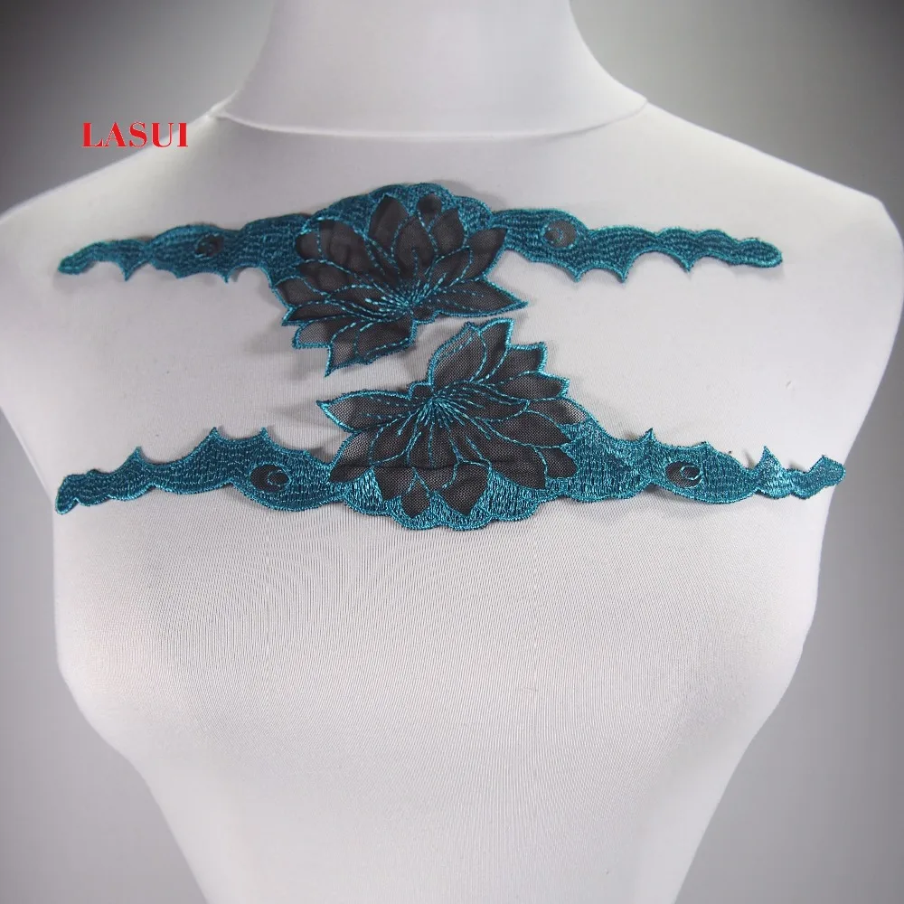 LASUI unique product 10 Pieces =1 bag Exquisite Blue Embroidered mesh lace applique patch sew -on 0230 | Дом и сад