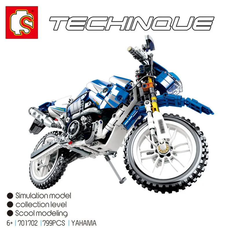 Новая серия Sembo Technic 701702 yamaha игрушечный мотоцикл строительные блоки Обучающие